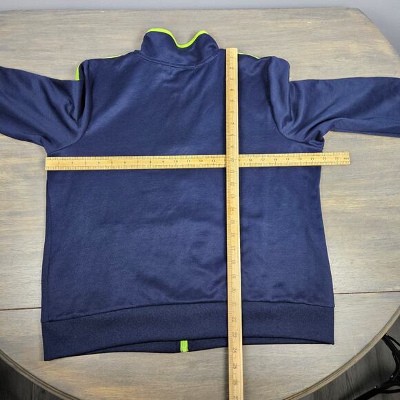 Lauren Ralph Lauren Active Track Jacket XL Navy Neon Green Full Zip Cotton - Picture 4 of 8